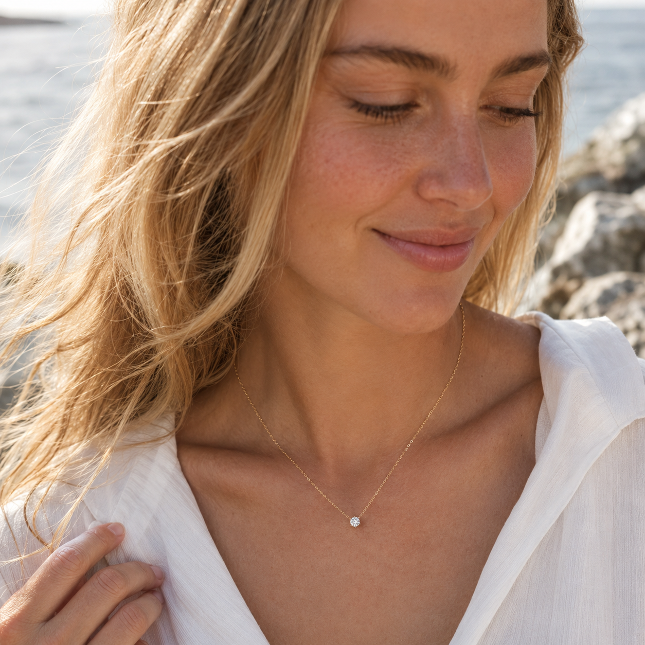 Sterling™ Celeste Zircon Necklace
