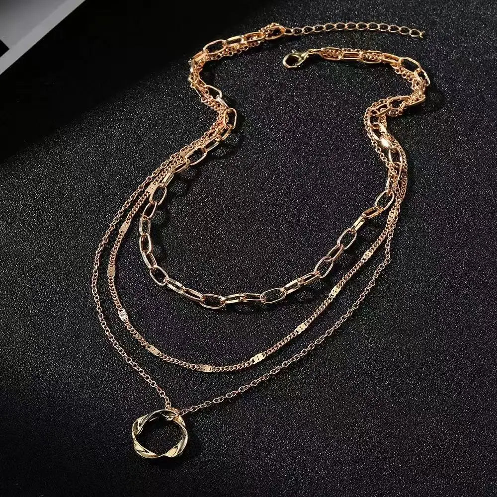 Sterling™ Luna Layered Gold Circle Necklace