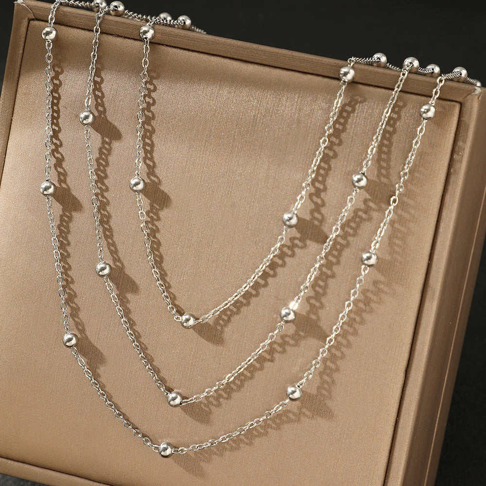 Sterling™ Golden Bead Layered Necklace