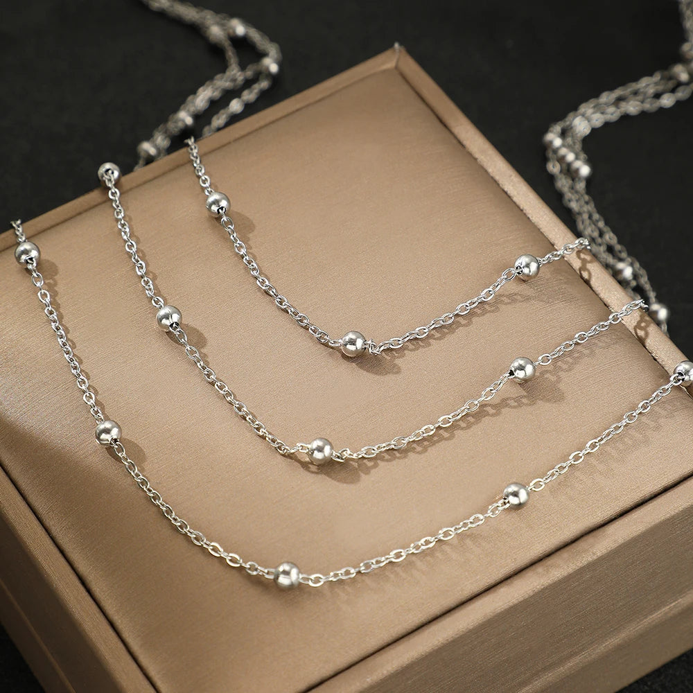 Sterling™ Golden Bead Layered Necklace
