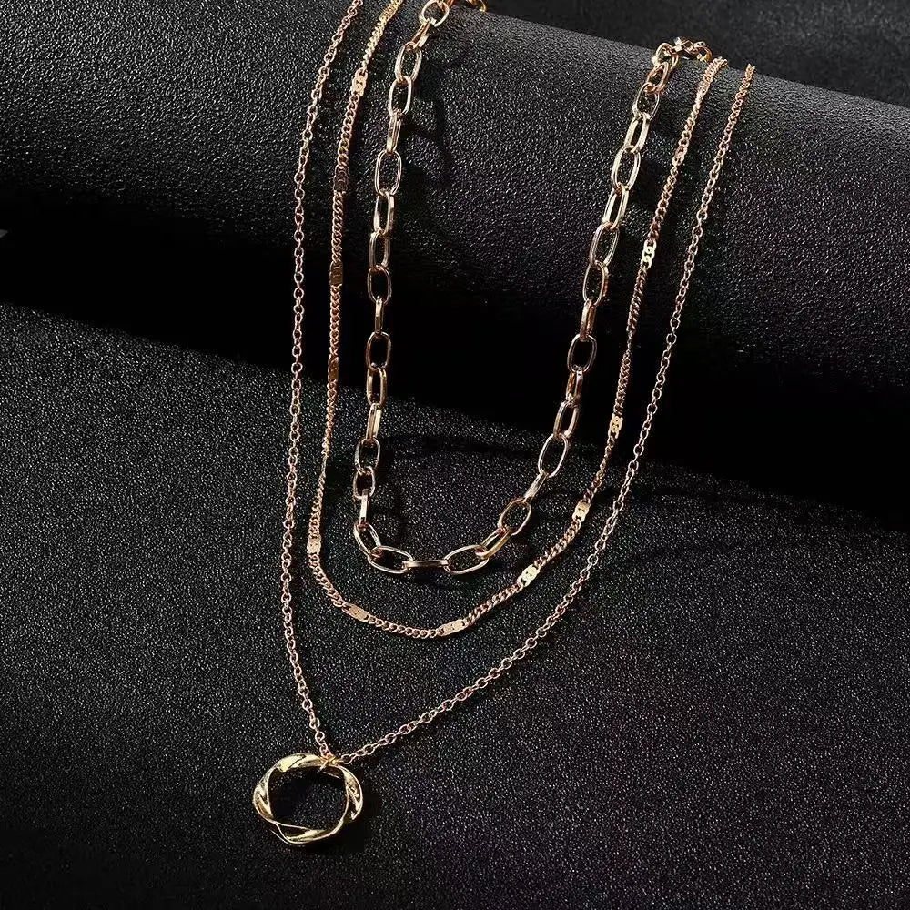 Sterling™ Luna Layered Gold Circle Necklace