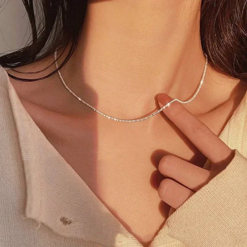Sterling™ Pearl Glow Choker Necklace – Dainty Clavicle Jewelry for Women